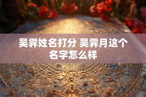 吴霁姓名打分 吴霁月这个名字怎么样 吴霁姓名打分 吴霁月这个名字怎么样