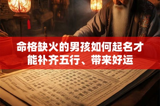 命格缺火的男孩如何起名才能补齐五行、带来好运