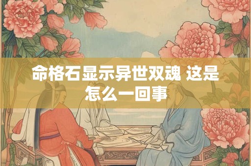 命格石显示异世双魂 这是怎么一回事