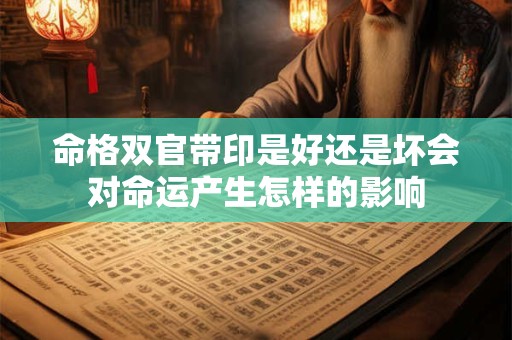命格双官带印是好还是坏会对命运产生怎样的影响