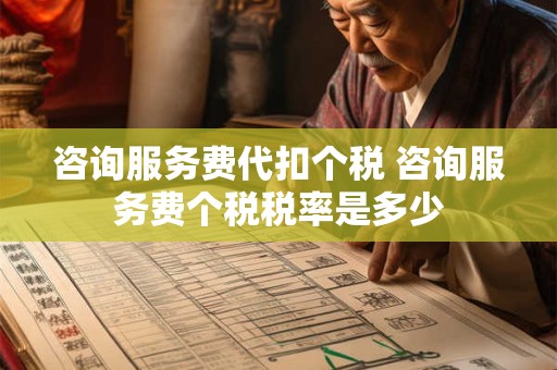 咨询服务费代扣个税 咨询服务费个税税率是多少