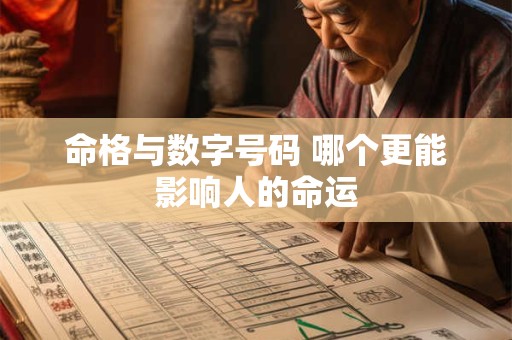 命格与数字号码 哪个更能影响人的命运