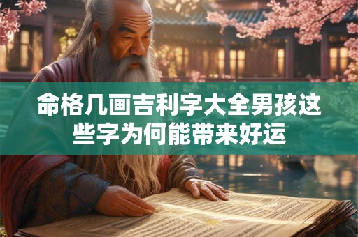 命格几画吉利字大全男孩这些字为何能带来好运