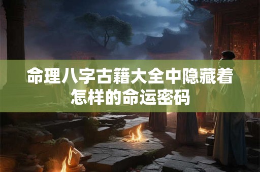 命理八字古籍大全中隐藏着怎样的命运密码