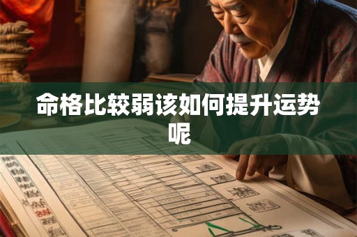 命格比较弱该如何提升运势呢