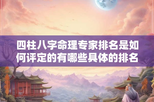 四柱八字命理专家排名是如何评定的有哪些具体的排名标准