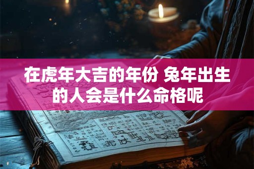 在虎年大吉的年份 兔年出生的人会是什么命格呢