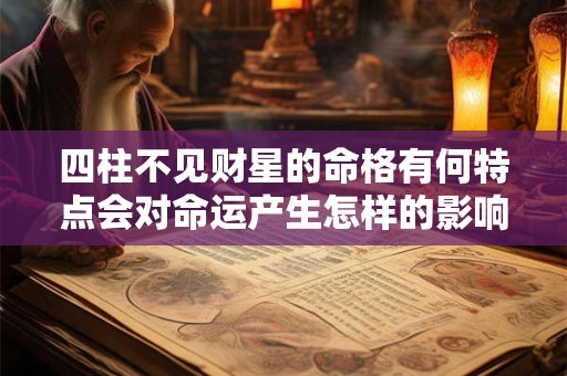 四柱不见财星的命格有何特点会对命运产生怎样的影响