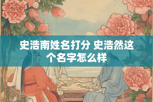 史浩南姓名打分 史浩然这个名字怎么样