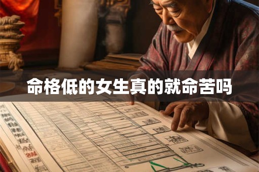命格低的女生真的就命苦吗