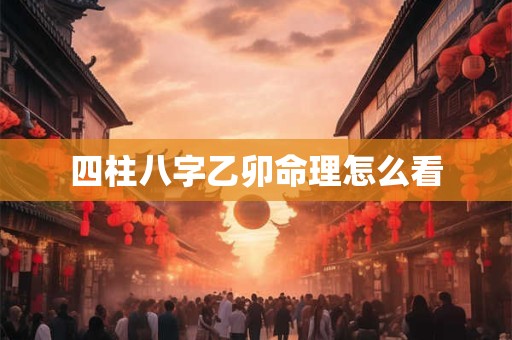 四柱八字乙卯命理怎么看