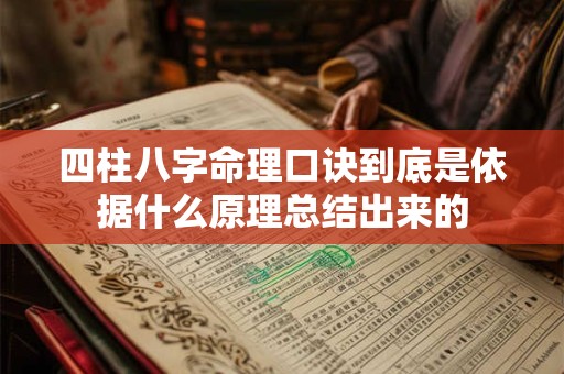 四柱八字命理口诀到底是依据什么原理总结出来的