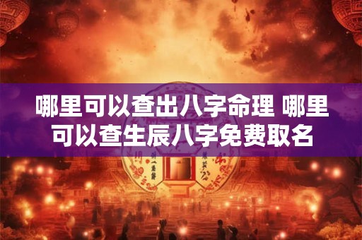 哪里可以查出八字命理 哪里可以查生辰八字免费取名
