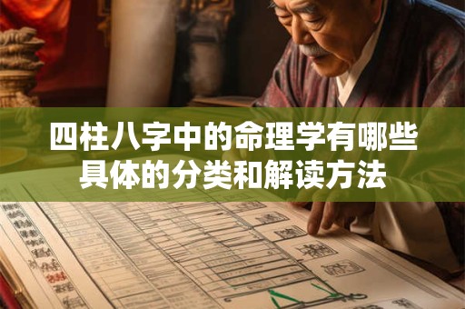 四柱八字中的命理学有哪些具体的分类和解读方法