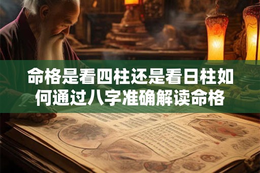 命格是看四柱还是看日柱如何通过八字准确解读命格
