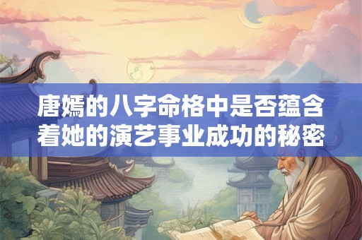 唐嫣的八字命格中是否蕴含着她的演艺事业成功的秘密