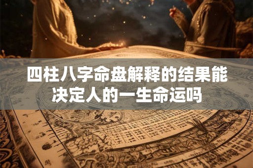 四柱八字命盘解释的结果能决定人的一生命运吗