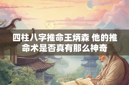 四柱八字推命王炳森 他的推命术是否真有那么神奇
