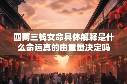 四两三钱女命具体解释是什么命运真的由重量决定吗