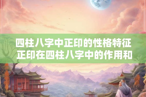 四柱八字中正印的性格特征 正印在四柱八字中的作用和意义