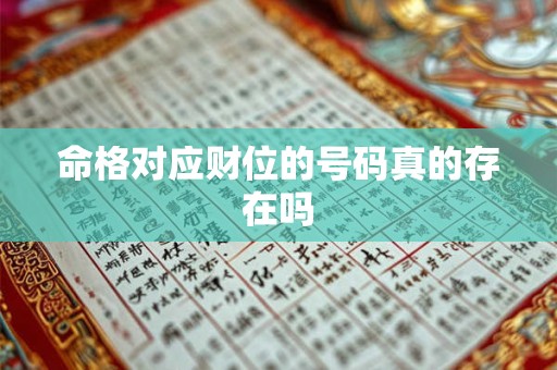 命格对应财位的号码真的存在吗
