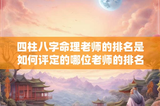 四柱八字命理老师的排名是如何评定的哪位老师的排名最靠谱