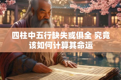 四柱中五行缺失或俱全 究竟该如何计算其命运