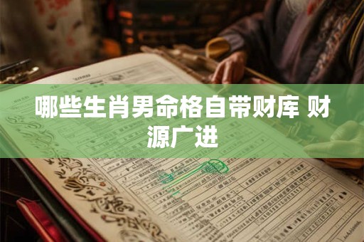 哪些生肖男命格自带财库 财源广进