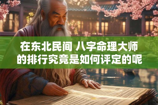 在东北民间 八字命理大师的排行究竟是如何评定的呢