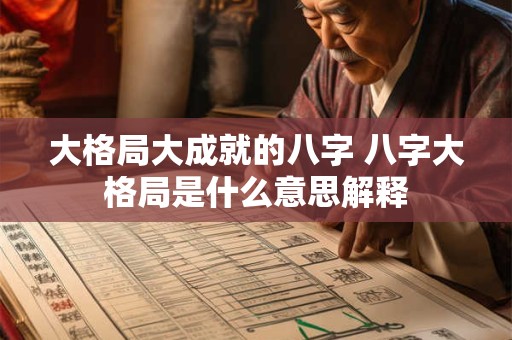 大格局大成就的八字 八字大格局是什么意思解释