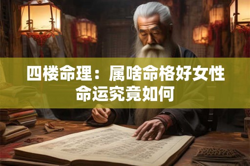 详细阅读:四楼命理:属啥命格好女性命运究竟如何 四楼命理:属啥命格好女性命运究竟如何