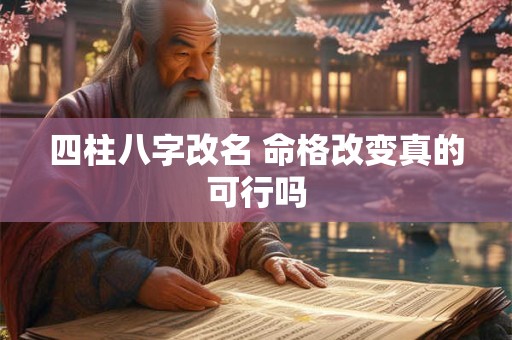四柱八字改名 命格改变真的可行吗