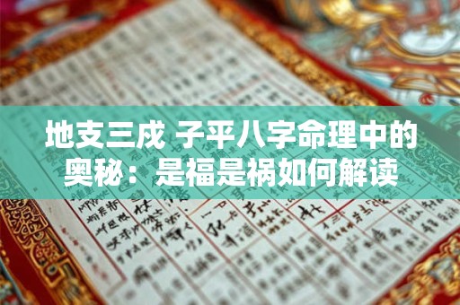 地支三戍 子平八字命理中的奥秘:是福是祸如何解读 地支三戍 子平八字命理中的奥秘:是福是祸如何解读