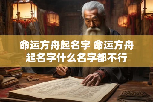 命运方舟起名字 命运方舟起名字什么名字都不行