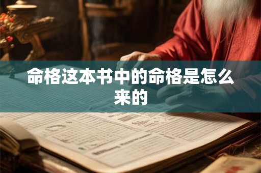 命格这本书中的命格是怎么来的