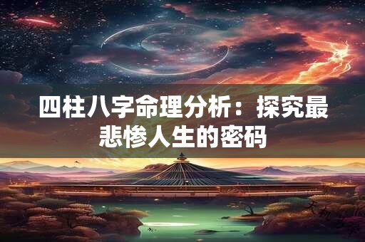 四柱八字命理分析：探究最悲惨人生的密码