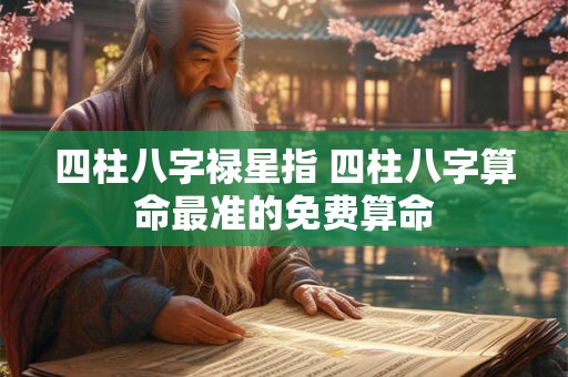 四柱八字禄星指 四柱八字算命最准的免费算命 四柱八字禄星指 四柱八字算命最准的免费算命