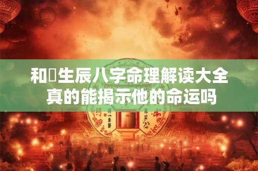 和珅生辰八字命理解读大全 真的能揭示他的命运吗 和珅生辰八字命理解读大全 真的能揭示他的命运吗