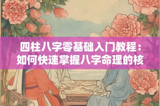 四柱八字零基础入门教程：如何快速掌握八字命理的核心技巧