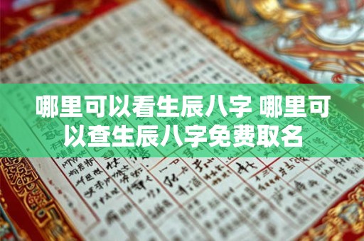 哪里可以看生辰八字 哪里可以查生辰八字免费取名