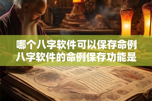 哪个八字软件可以保存命例八字软件的命例保存功能是否可靠