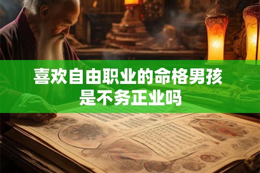 喜欢自由职业的命格男孩 是不务正业吗
