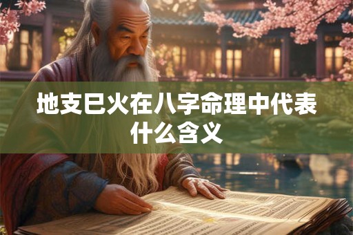 地支巳火在八字命理中代表什么含义