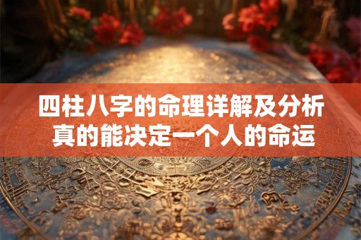 四柱八字的命理详解及分析 真的能决定一个人的命运吗