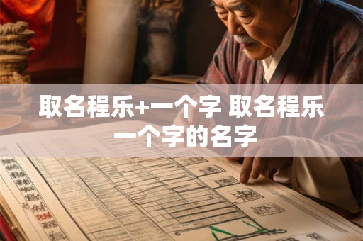 取名程乐+一个字 取名程乐 一个字的名字