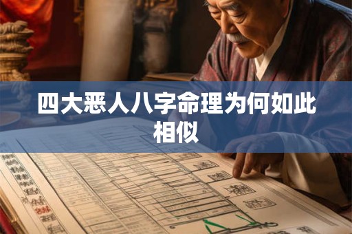 四大恶人八字命理为何如此相似