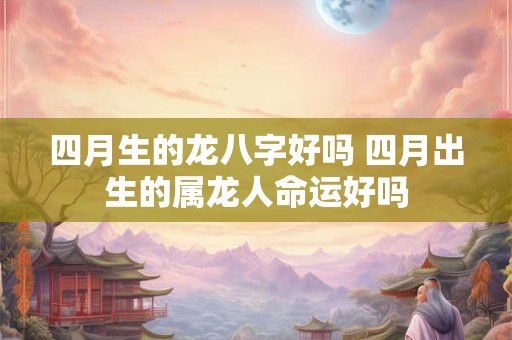 四月生的龙八字好吗 四月出生的属龙人命运好吗
