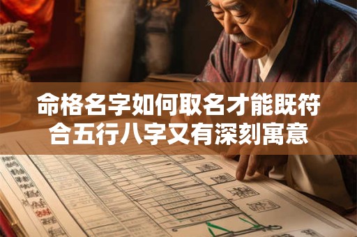 命格名字如何取名才能既符合五行八字又有深刻寓意