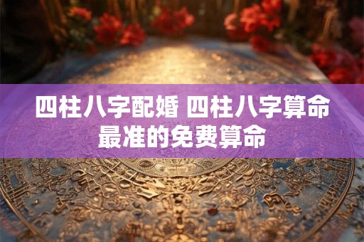 四柱八字配婚 四柱八字算命最准的免费算命