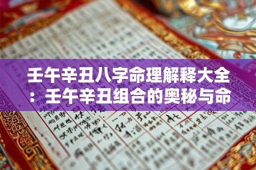 壬午辛丑八字命理解释大全：壬午辛丑组合的奥秘与命运解读